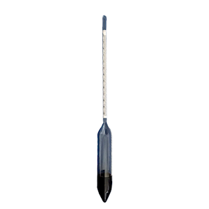 Carlton Baume Precision Hydrometer, -2 to 10, 0.1 at 20degC, 260mm, Glass, Each Each