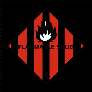STICKERS, "FLAMMABLE 4", 20X20MM, 250/ROLL Roll