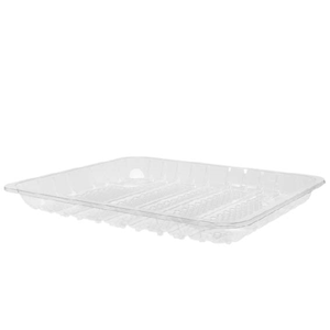 Castaway Polyethylene Terephthalate (PET) Trays, 11 x 14 Inches (36 x 28 x 3.4cm), Food Grade, Recyclable, Clear, 130 Pieces/Carton Carton