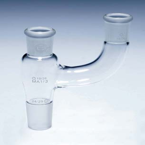 Livingstone Adapter, Bent, with Vacuum Connection, Socket Joint & Cone 24/29, 150mm, Borosilicate Glass, Each Each