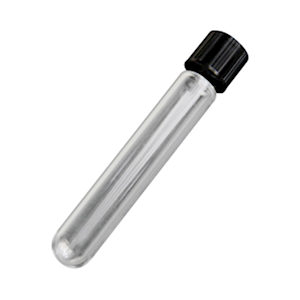 Test Tube, Glass, Black Phenolic Recyclable Plastic Screw Cap, 25 x 150mm, Each Each