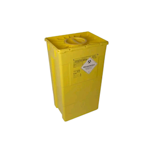 ASP Healthcare Sharps Bin Dou with Screw Top Lid, 650(H)x300(W)x400(L) mm, Polypropylene, 60 Litres, 5 Pieces/Carton Pack