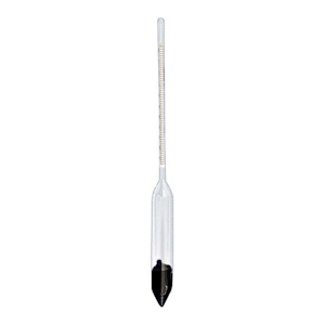 Carlton Specific Gravity Hydrometer, 1.300 to 1.400, 0.002 at 15.6degC, 260mm, Glass, Each 1