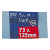 Guide Cards 3"X5" Blue Ruled Pack/100 Pack