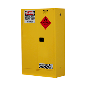 Justrite Safety Storage Cabinets for Flammable Liquids, 250 Litres, 1760 x 1100 x 465mm, 9 x 20 Litre Drums, Yellow, Each Each