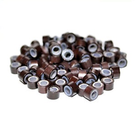Secret Stylist Silicon Lined Micro Rings for Hair Extension Dark Brown 100 pieces/tub TUB
