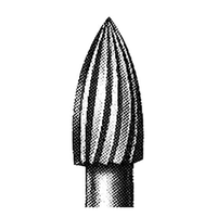 SSW 7108 Tungsten Carbide Burs, Flame Shape, ISO 254001 #23, Friction Grip Finishing, Made in UK, Each Each