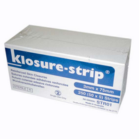 Klosure-Strip Reinforced Wound Skin Closure Strips No. 01, 3 x 75mm, 5/Pack, 50 packs/Box Box