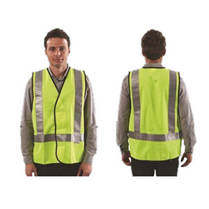 Livingstone High Visibility Safety Vest, Quadruple Extra Large, H Back Reflective Pattern, Yellow, Day/Night Use, Each Each