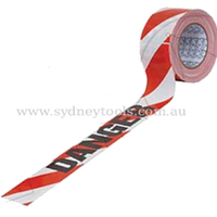 Safety Barricade Tape Red + White - Danger 100 Meters X 75mm Each