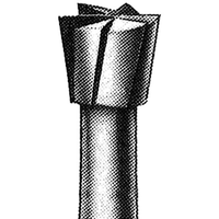 Edenta Tungsten Carbide Burs, Inverted Cone, Friction Grip, 010, Size 008, Each Each