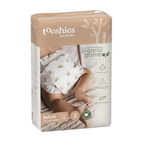 Tooshies Eco Nappies, with Organic Bamboo, Size 2 Infant, 4-8kg, 48 Pieces/Pack Carton