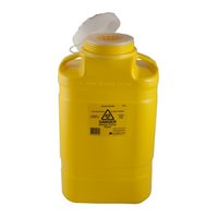 Fittank Needles Sharps Waste Collector, 19L Capacity, with Screw Lid and Insert, Yellow, 5 Pieces/Carton Carton