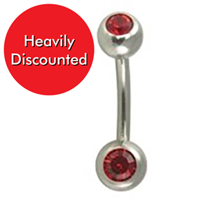 Yoop Double Jewelled Banana Bellybar Aquamarine