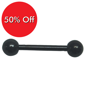 Yoop Black Barbell, G23, Straight, 14GA, 14 x 5 mm Ball, Titanium, Each Each